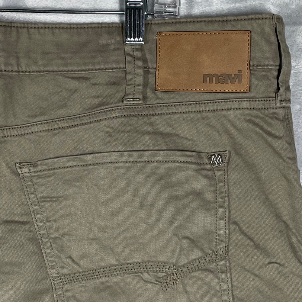 Mavi Matt 40x34 Olive Green Straight Leg Casual Chino Pants Mens